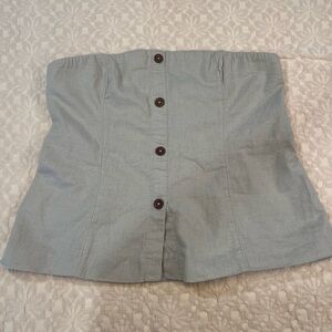 Button-Front Strapless Top